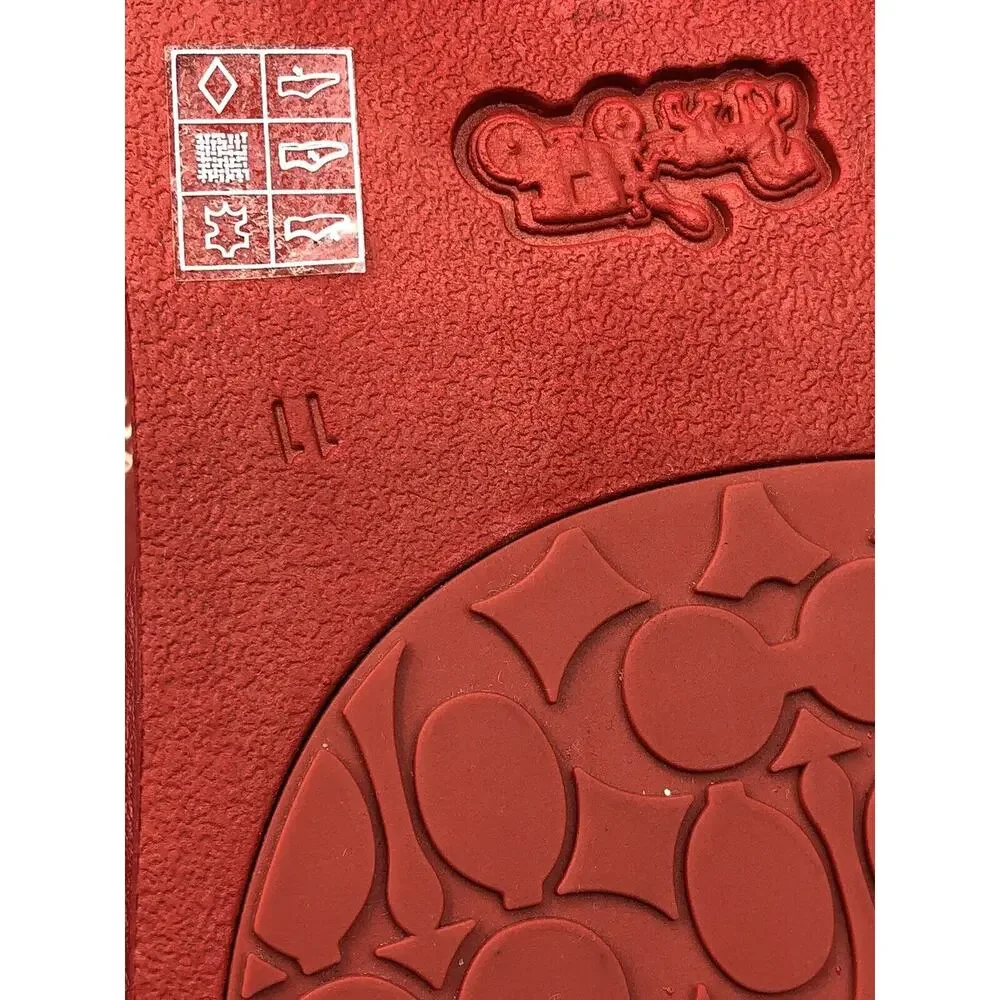 Disney X Coach Mickey & Minnie Slides Women Elec Red Size 11 Disney's 50th New
